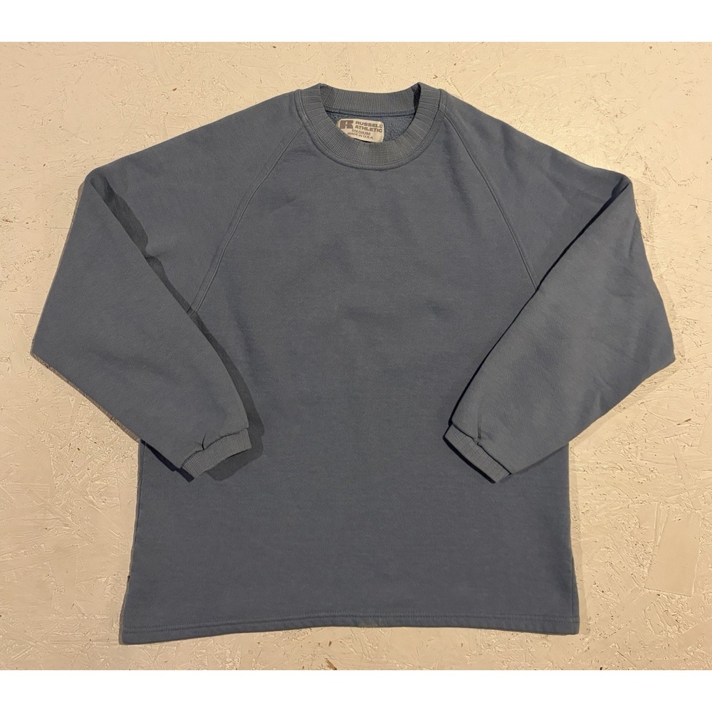 Vintage Russell Athletic Crewneck Sweatshirt Blue Womens Medium Pullover